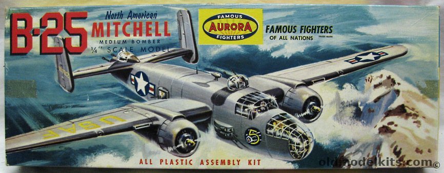 Aurora 1/46 North American B-25 Mitchell - Famous Fighters Of All Nations Issue, 373-259 plastic model kit